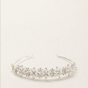 Floral crystal and pearl tiara, silver.